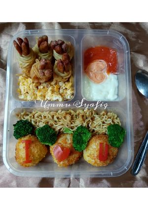 Foto resep Nasi bento bola bola sosis