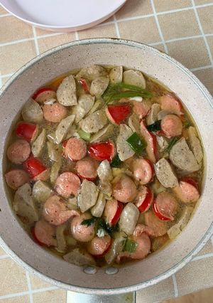 Foto resep Sup / sop bakso sosis wortel kentang