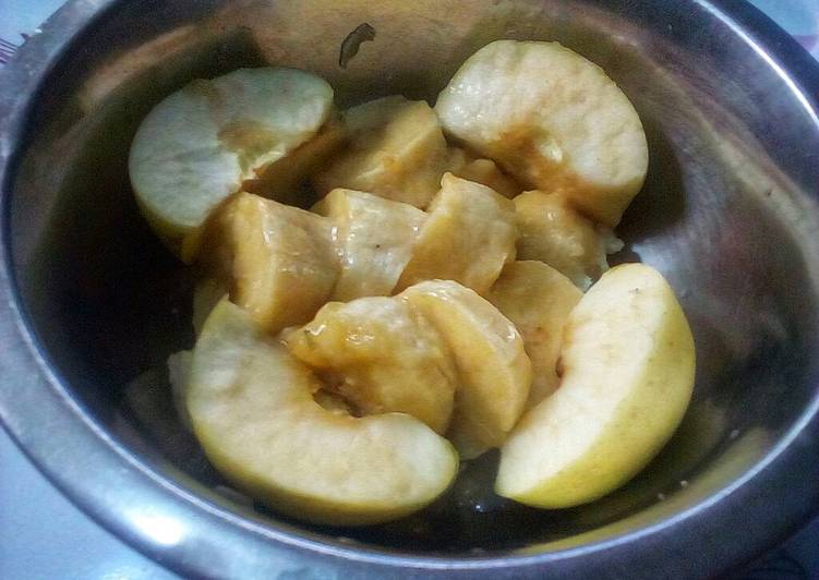 Steps to Prepare Ultimate Condensed Milk Apple and Banana Fruit Bowl