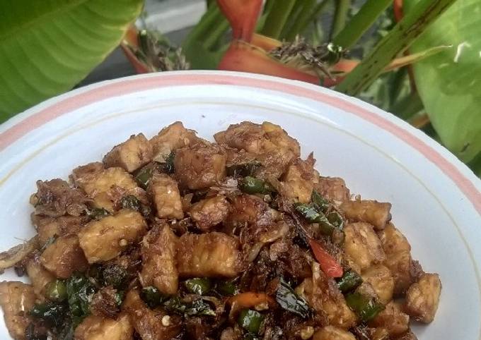 Oseng tempe udang rebon cabe ijo