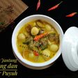 Sayur Jantung Pisang dan Telur Puyuh Masak Santan