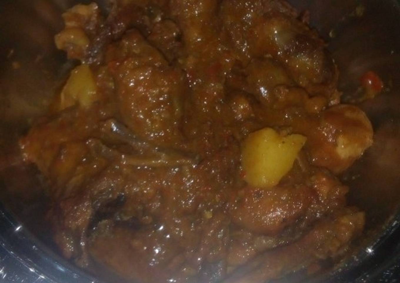 Fried chicken peppersoup