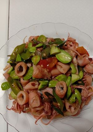 Foto resep Tumis cumi asin,pete cabe ijo