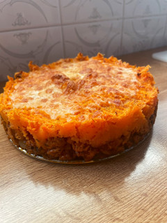 Una foto de Pastel de boniato y soja