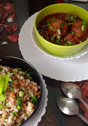 फ्राइड राइस विद कैबेज मंचूरियन (fried rice with cabbage manchurian recipe in Hindi) रेसिपी मुख्य फोटो