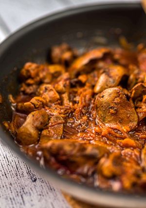 Resztelt csirkemáj recept fotója
