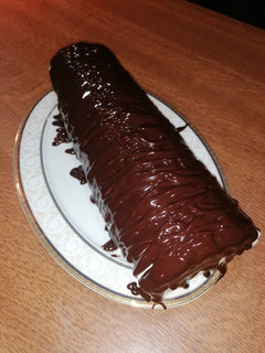 A picture of Swiss Roll (Sponge Cake with Whipped Cream and Ganache) 🤤.