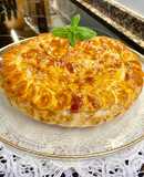 Pizza rústica de hojaldre con pavo y queso Provolone