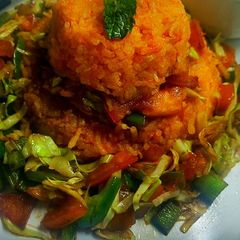 A picture of Schezwan veg biryani🍵.