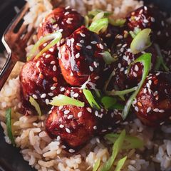 A picture of Speedy & Sticky Gochujang Meatballs.
