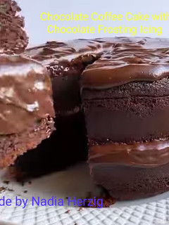 A picture of Chocolate Coffee Cake with Chocolate Frosting.