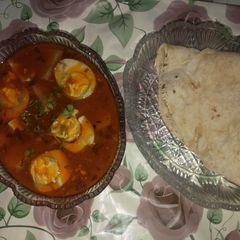 Andaa Aloo Curry with Chapti A picture of Andaa Aloo Curry with Chapti.