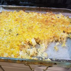 A picture of Cheesy Potato casserole.