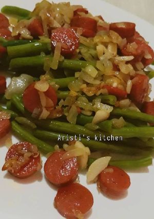 Foto resep Buncis siram bawang putih n sosis