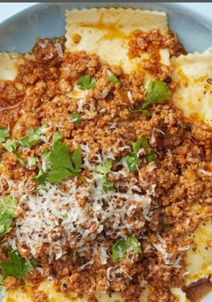 A picture of Hearty Ragu Ravioli.