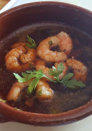 Una foto de Gambas al pil pil a mi manera