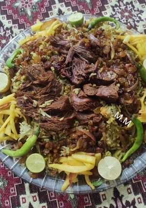عکسی از دستور چلو گوشت