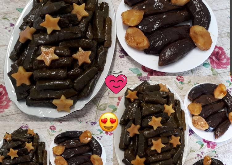 يلانجي الباذنجان وورق العنب