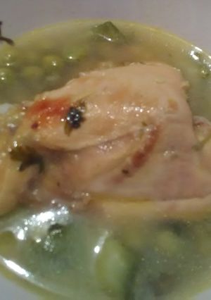 Una foto de Caldo de pollo verde