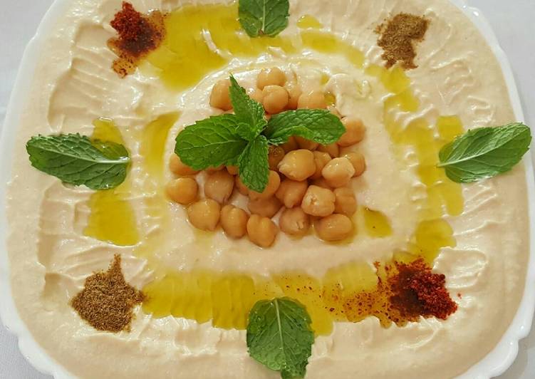 مسبحة حمص بتشههي 😋 بالصور من وصفات أم محمد الوردة البيضاء