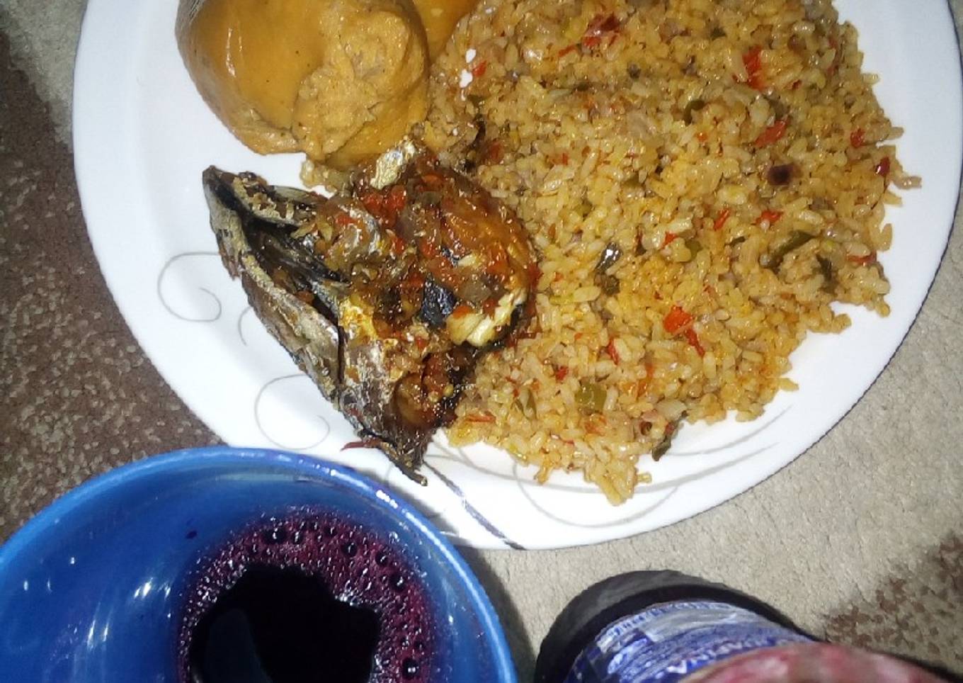 Moi moi/jallof rice /fish