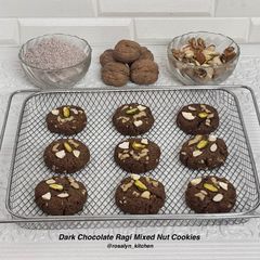 A picture of 🍪 Healthy Dark Chocolate Ragi Mixed Nut Cookies 🍪.