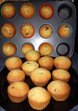 Una foto de Muffins de Vainilla Sin Leche Ni Manteca