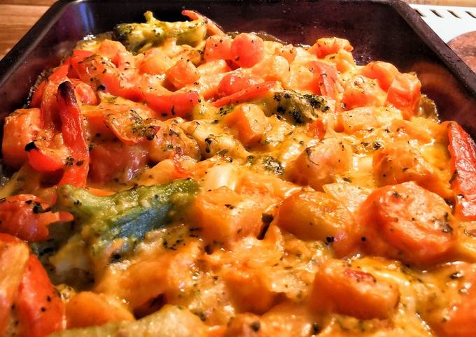 Vegan Cheesy Vegetable Bake