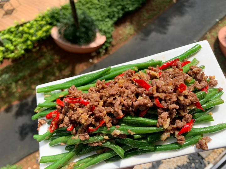 Cara Simple Membikin Resep  Buncis cah sapi yang Menggugah Selera, Lezat