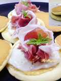 Pancakes con culatello eSquacquerone di Romagna