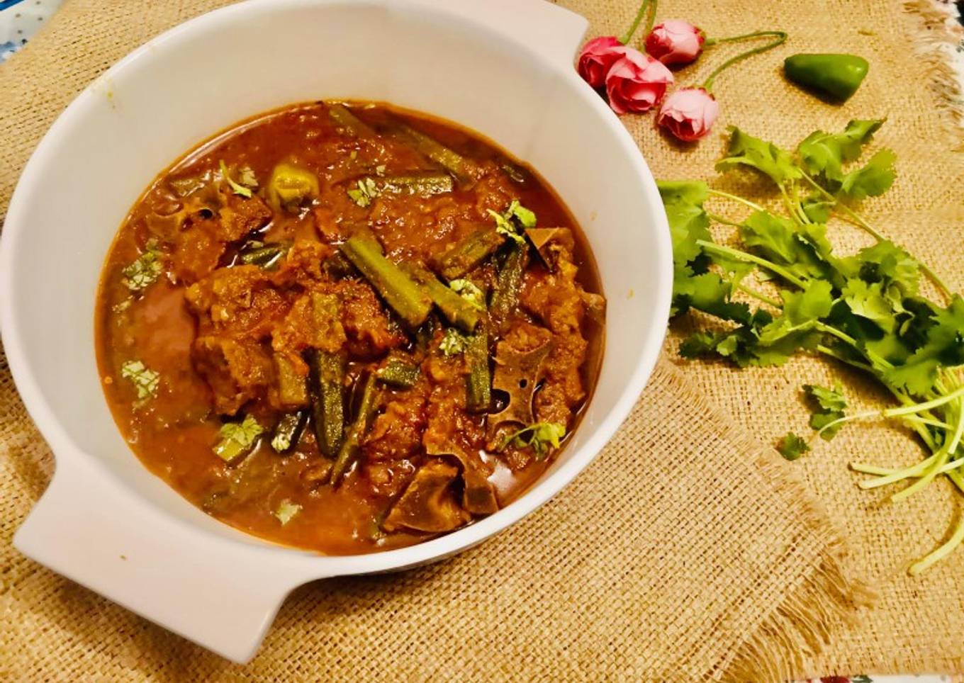 Bhindi gosht