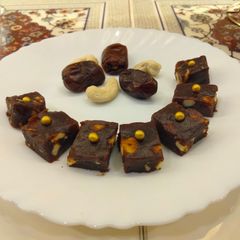A picture of Dates and cashew nut toffee.