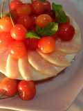 Mousse aux pêches et aux cerises