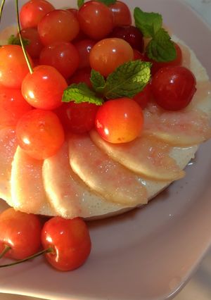 Une photo de Mousse aux pêches et aux cerises