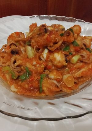 Foto resep Gurita pedas manis