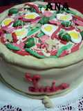 Torta imitación pizza para cumpleaños de adultos