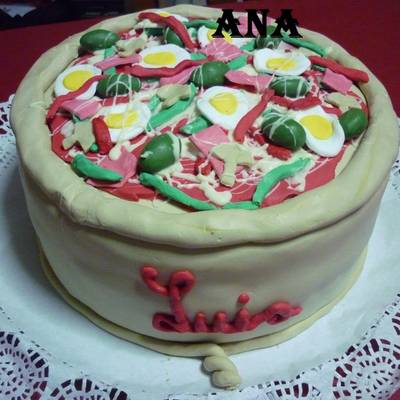 Torta imitación pizza para cumpleaños de adultos Receta de GRINGA- Cookpad