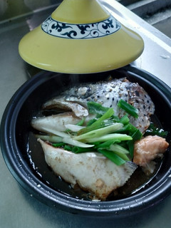 日式燒肉醬蒸鮭魚頭 的食譜成品照片