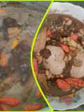 Brongkos daging, tahu dan telur