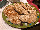 Milanesas de pollo rebozadas en avena