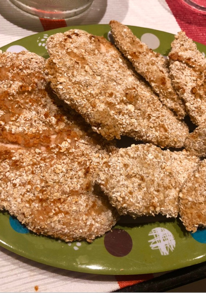 Una foto de Milanesas de pollo rebozadas en avena