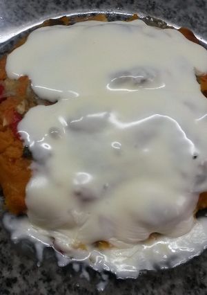 Una foto de Calabaza rellena con vegetales