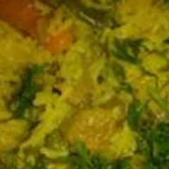 A picture of Methi rice with mix veg.