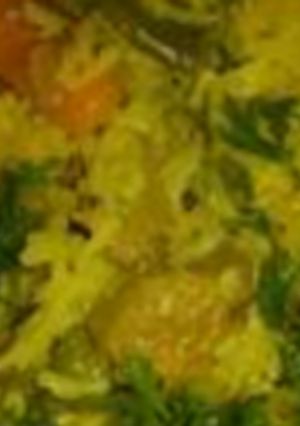 A picture of Methi rice with mix veg.
