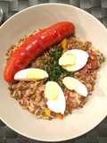 Lentejas con Arroz y Merkén (lentejas)