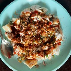 A picture of Leftover Idli chat.