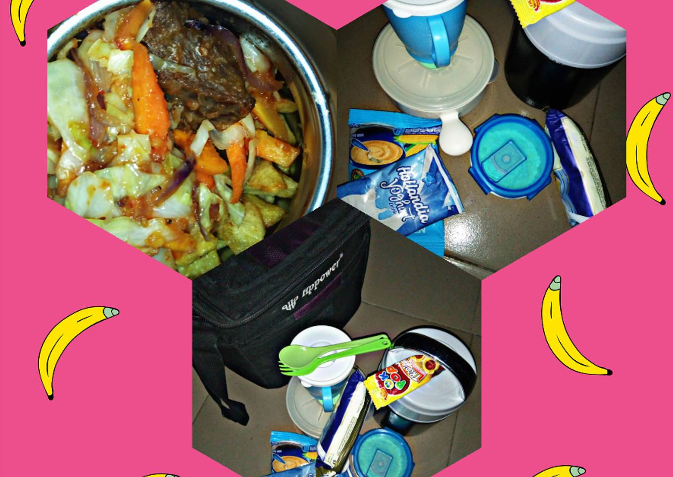 Chips with cabbage and carrots stir-fry