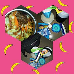 A picture of Chips with cabbage and carrots stir-fry.