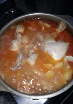 Una foto de Pollo al vino en el disco