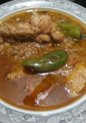 A picture of White Karahi Gosht😃😃.
